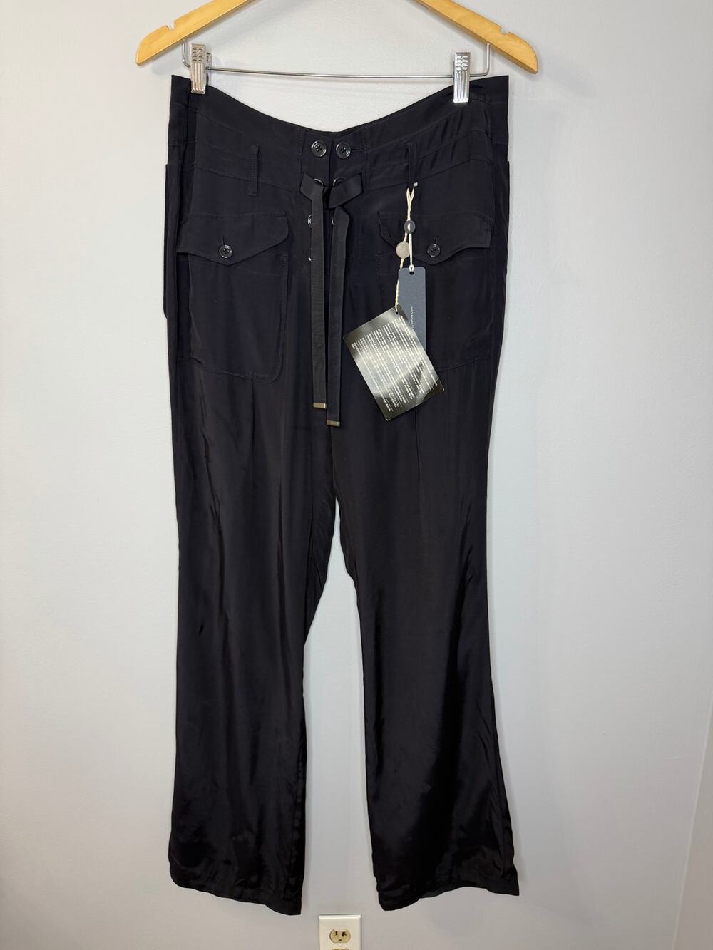 HIGH Use Claire Campbell Scoundrel Lace up tie Nautical Pants Relax Blue 8 New